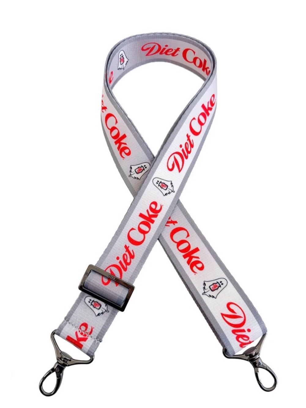 Diet Coke x Lug 1.5" Webbed Bag Purse Strap – Ghost Grey, Silver, White, Red